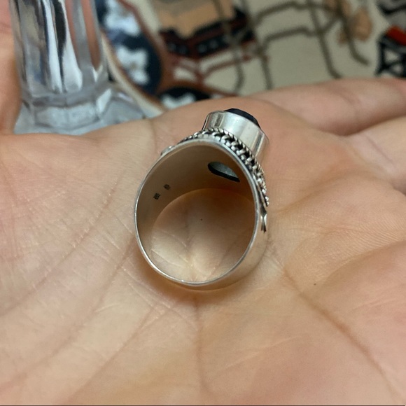 Natural Blue Topaz Gemstone with 925 Sterling Silver Ring - Picture 7 of 8